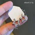 Open Star Design Stud Earrings For Women With Sparkling Inlaid Zircon Daily Ear Jewelry view 4