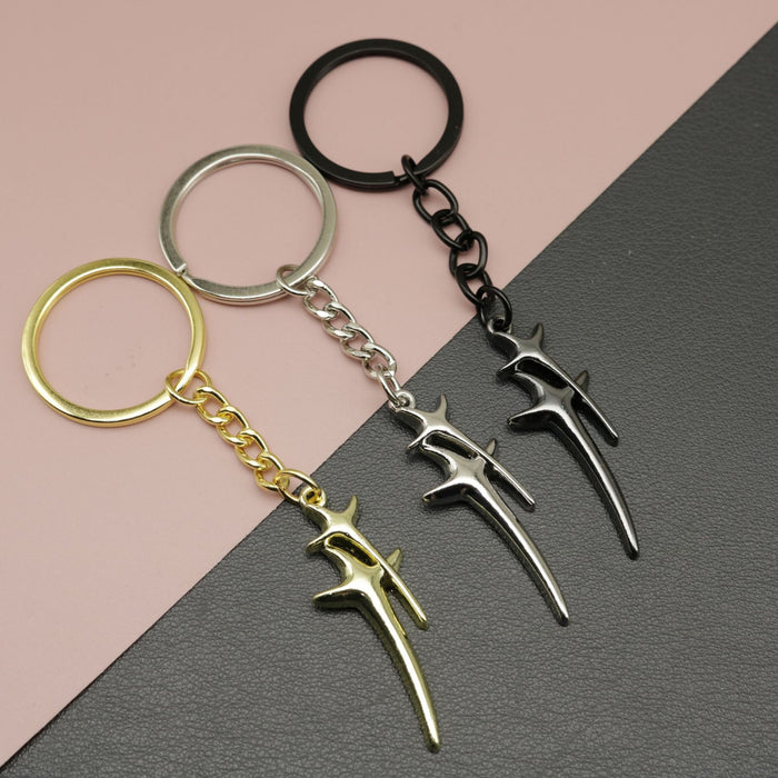 Zinc Alloy Tassel Star Keychain Bag Charm Gift