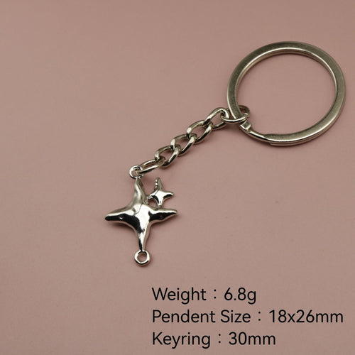 Metal Shiny Star Keychain Bag Charm Gift Accessory