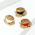 Enamel Alloy Coffee Cup Brooch For Women's Creative Apparel Accessories view 2
