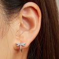 Dragonfly Animal Huggie Earrings For Women, Small Cute Daily European Korean Fashion Jewelry view 3