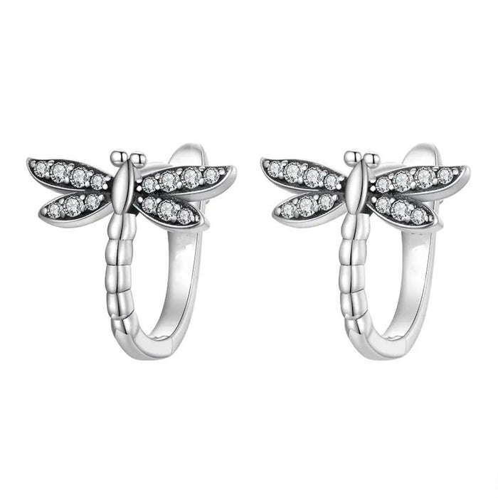 Dragonfly Animal Huggie Earrings For Women, Small Cute Daily European Korean Fashion Jewelry
