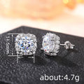 Shiny Geometric Stud Earrings For Women With Inlaid Zircon, Light Luxury Banquet Engagement Jewelry view 4