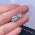 Shiny Geometric Stud Earrings For Women With Inlaid Zircon, Light Luxury Banquet Engagement Jewelry view 2