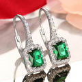 Shiny Stone Zircon Inlaid Earrings For Women, Elegant Banquet Wedding Fashion Jewelry view 3