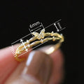 Korean Double Layer Butterfly Ring For Women, Zircon Inlaid Sweet Fashion Finger Jewelry view 4