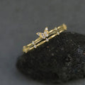 Korean Double Layer Butterfly Ring For Women, Zircon Inlaid Sweet Fashion Finger Jewelry view 5