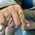 Futuristic Unisex Single Ring, Trendy Tech Style Niche Fashion Finger Jewelry view 1