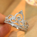 Princess Crown Ring For Women Elegant Sweet Fairy Style Fashion Statement Finger Jewelry view 1