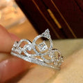 Princess Crown Ring For Women Elegant Sweet Fairy Style Fashion Statement Finger Jewelry view 5
