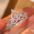 Princess Crown Ring For Women Elegant Sweet Fairy Style Fashion Statement Finger Jewelry view 2