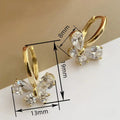 Butterfly Zircon Inlaid Huggie Earrings For Women, Sparkling Sweet Elegant Daily Jewelry view 4