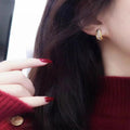 French Geometric Line Stud Earrings For Women, Elegant Daily Fashion Lady Ear Jewelry view 3