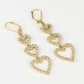 European American Heart Drop Earrings For Women Micro Paved Zircon Sweet Banquet Ear Cuffs view 3
