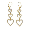 European American Heart Drop Earrings For Women Micro Paved Zircon Sweet Banquet Ear Cuffs view 5