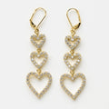 European American Heart Drop Earrings For Women Micro Paved Zircon Sweet Banquet Ear Cuffs view 2
