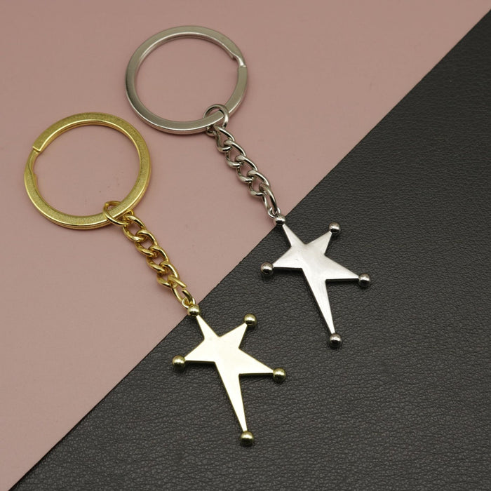 Metal Five Point Star Keychain Bag Charm Gift – Gold