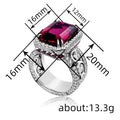 Luxury Square Zircon Pave Ring For Women, Palace Style Banquet Statement Finger Jewelry view 4
