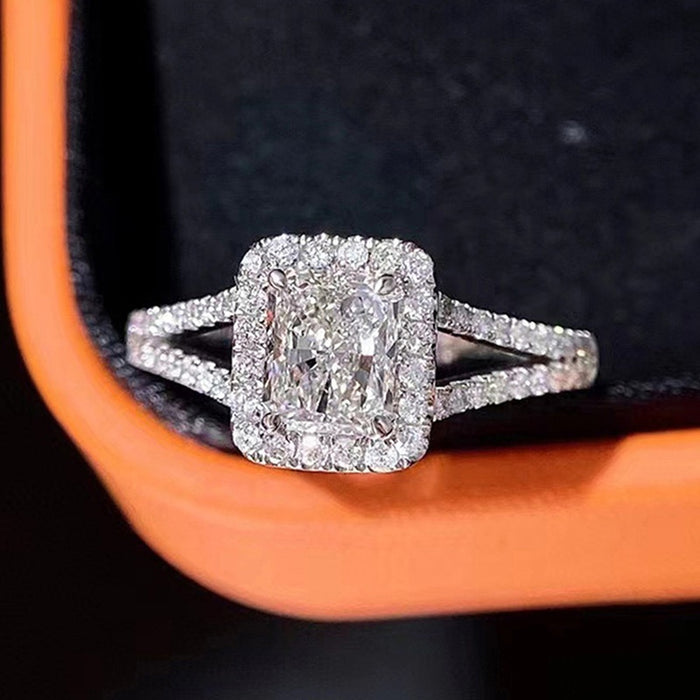 Delicate Stackable Zircon Engagement Ring For Women Shiny Fashion Single Finger Jewelry