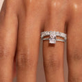 Stackable Couple Rings For Women With Square Zircon Inlay, Geometric Fashion Engagement Jewelry view 5
