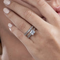 Stackable Square Geometric Couple Rings For Women With Zircon Inlay, Fashion Engagement Party Jewelry view 3