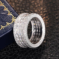 Geometric Ring For Women With Inlaid Zircon, Full Paved Light Luxury Engagement Jewelry view 3