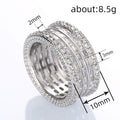 Geometric Ring For Women With Inlaid Zircon, Full Paved Light Luxury Engagement Jewelry view 4