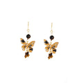 New Chinese Vintage Maillard Brown Butterfly Acrylic Pearl Beaded Tassel Alloy Hook Drop Earrings view 5