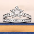Micro Inlaid Zircon Star Ring For Women, Sweet Double Layer Star Shape Fashion Jewelry view 3