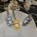 Metal Cat Keychain Bag Charm – Gray view 3