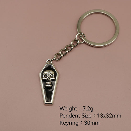 Zinc Alloy Coffin Skull Keychain Bag Charm Gift