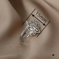 Lotus Flower Ring For Women, Vintage Style Pastoral Fresh Fashion Single Finger Jewelry view 4