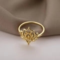 Lotus Flower Ring For Women, Vintage Style Pastoral Fresh Fashion Single Finger Jewelry view 3