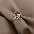 Lotus Flower Ring For Women, Vintage Style Pastoral Fresh Fashion Single Finger Jewelry view 2