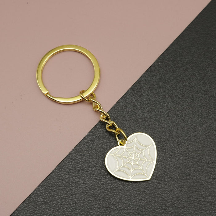 Zinc Alloy Enamel Heart Keychain Bag Charm Gift