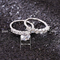 European Round Geometric Couple Ring For Women Fashion Zircon Inlaid Proposal Jewelry view 4