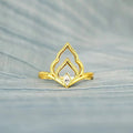 Marquise Line Design Ring With Inlaid Zircon, Chinese Style Fashion Statement Finger Jewelry view 3