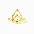 Marquise Line Design Ring With Inlaid Zircon, Chinese Style Fashion Statement Finger Jewelry view 5