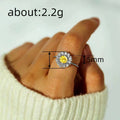Forest Style Sunflower Ring For Women, Pastoral Floral Finger Ring, Fresh Fashion Jewelry view 4
