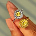 Forest Style Sunflower Ring For Women, Pastoral Floral Finger Ring, Fresh Fashion Jewelry view 1