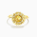 Forest Style Sunflower Ring For Women, Pastoral Floral Finger Ring, Fresh Fashion Jewelry view 6