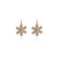 Luxury Christmas Plush Snowflake Rhinestone Pearl Drop Earrings, Winter Sweet Statement Earrings view 5