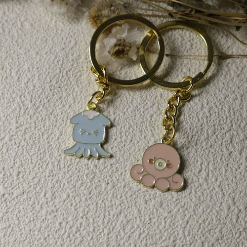 Metal Octopus Keychain Bag Charm