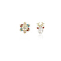 Luxury Christmas Asymmetric Snowflake Reindeer Gold Alloy Rhinestone Crystal Pearl Stud Earrings view 5