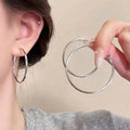 Light Luxury Copper Pearl Bow Tassel Chain Asymmetric Geometric Stud Earrings For Women view 3