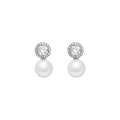 Light Luxury Copper Pearl Bow Tassel Chain Asymmetric Geometric Stud Earrings For Women view 5