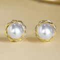 Light Luxury Geometric Faux Pearl Stud Earrings For Women, Fashion Chic Style Ear Jewelry view 1