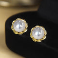 Light Luxury Geometric Faux Pearl Stud Earrings For Women, Fashion Chic Style Ear Jewelry view 2