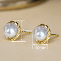 Light Luxury Geometric Faux Pearl Stud Earrings For Women, Fashion Chic Style Ear Jewelry view 4