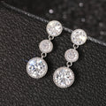 Zircon Inlaid Geometric Drop Earrings For Women, Light Luxury Fashion Banquet Jewelry view 2